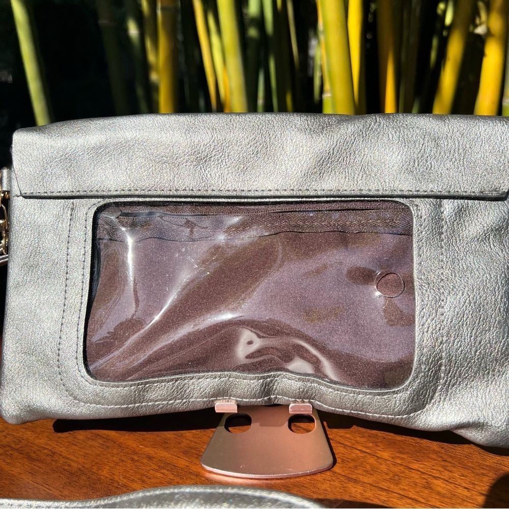 Gray Crossbody bag with transparent phone pocket 🩶 NWOT - Picture 2 of 3